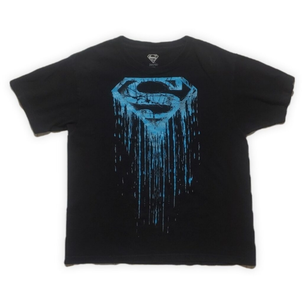 Kids Glow-in-the-Dark Blue Superman Tee Sz Med